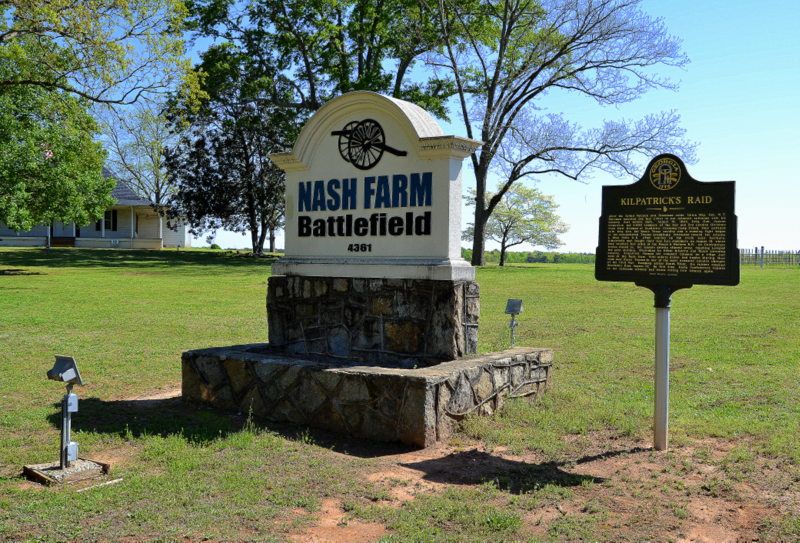 Open fields at Nash Farm Park, a Civil War battlefield site in Hampton, Georgia