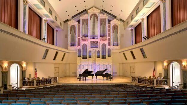 Concert hall interior at Spivey Hall, Clayton State University, Morrow, Georgia